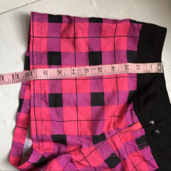 Pink, Purple, Black Plaid Castaways Board Shorts - Picture 4 of 6